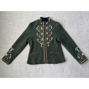 Icelandic Design Wool Floral Cardigan Jacket Nordic Zip Sweater Pockets